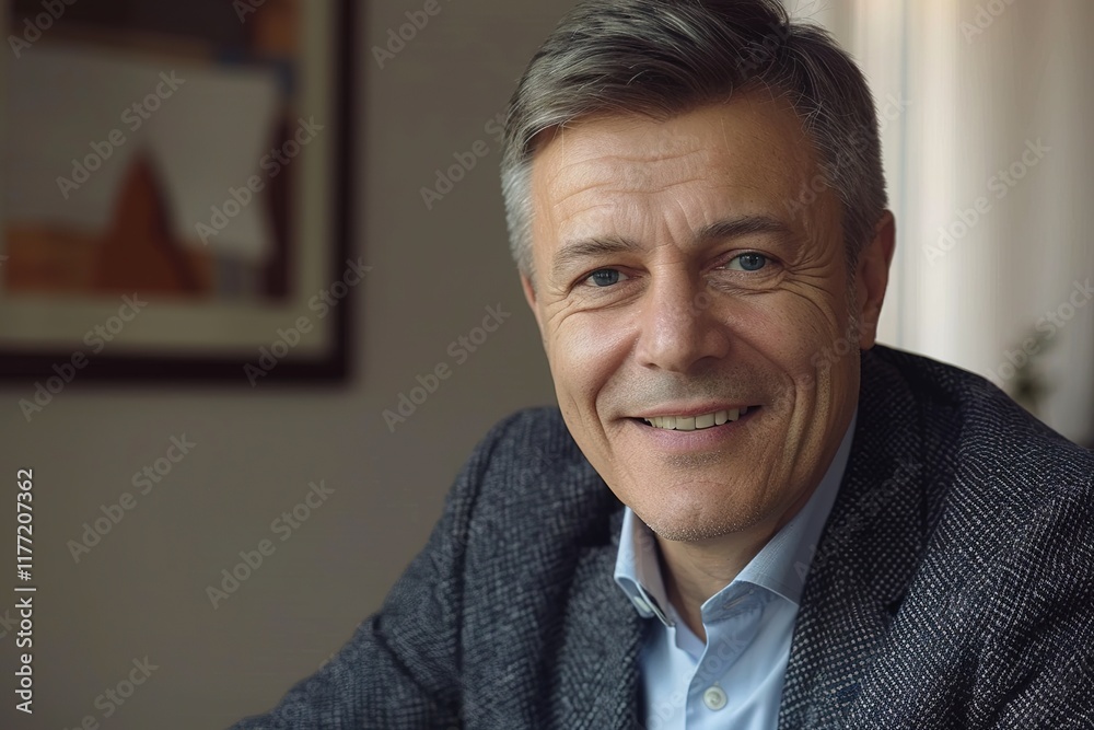 Smiling confident older business man of middle age, mature entrepreneur or bank manager Smiling confident older business man of middle age, mature entrepreneur or bank manager