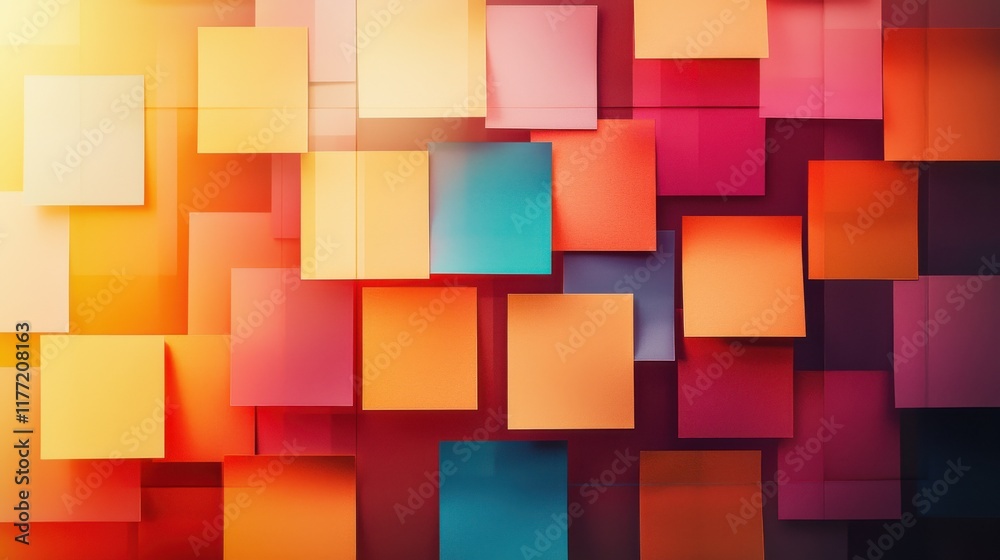 A vibrant collage of colorful square papers arranged in a dynamic pattern, showcasing shades of orange, pink, red, and blue, creating an energetic visual effect. A vibrant collage of colorful square papers arranged in a dynamic pattern, showcasing shades of orange, pink, red, and blue, creating an energetic visual effect.