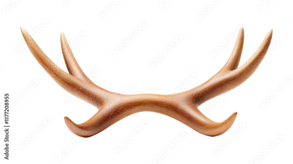 Antler decoration with natural wood finish and elegant curves Antler decoration with natural wood finish and elegant curves
