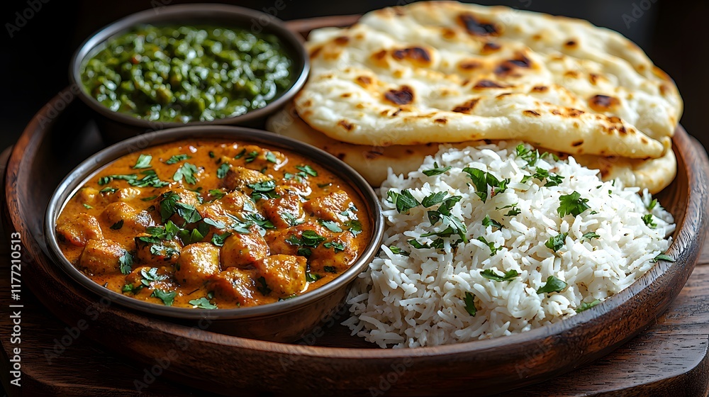 Curry, Rice, Flatbread, and Greens Curry, Rice, Flatbread, and Greens
