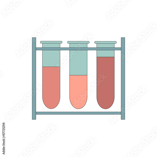 Test tubes. Set of glassware for the laboratory. Three test tubes with tests. Material for research