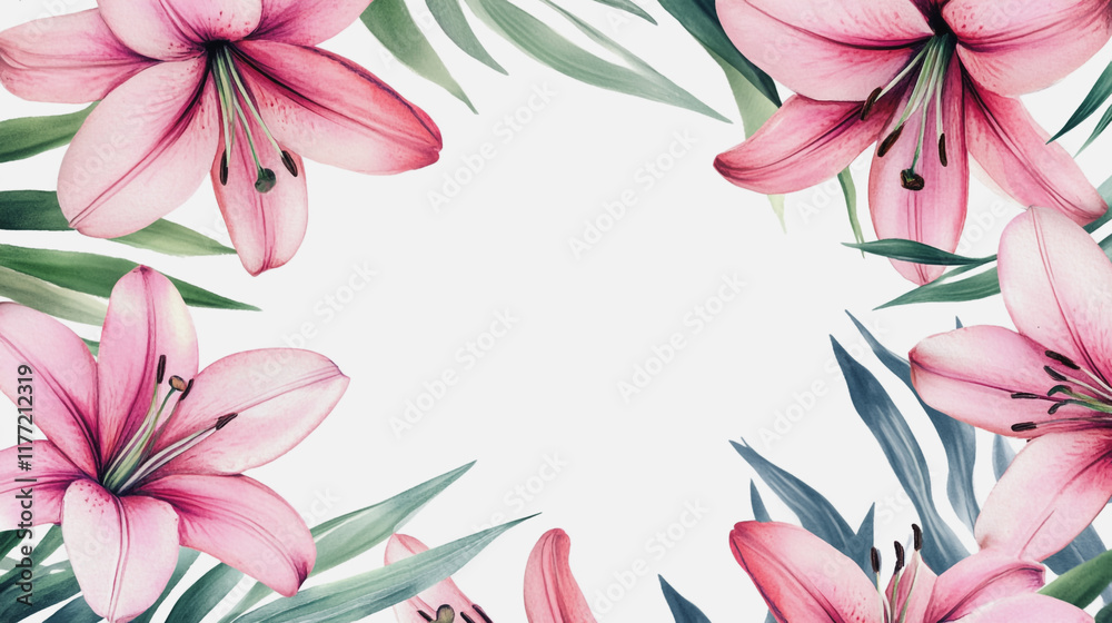 Obraz premium wedding invitation card background vector. Minimal hand painted watercolor botanical flowers texture template background. Design for wedding, vip cover, poster, rsvp moderncard.Valentine's Day