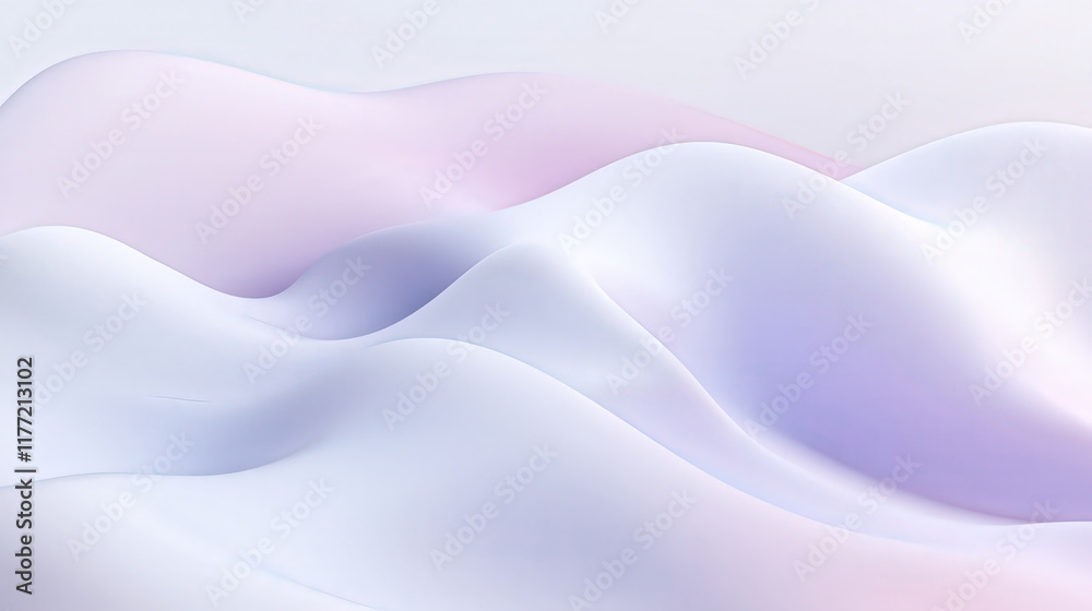 Obraz premium Abstract pastel gradient waves with soft flowing curves, symbolizing harmony, beauty, tranquility, perfect for advertising, interior design, and materials related to relaxation, art, and inner peace