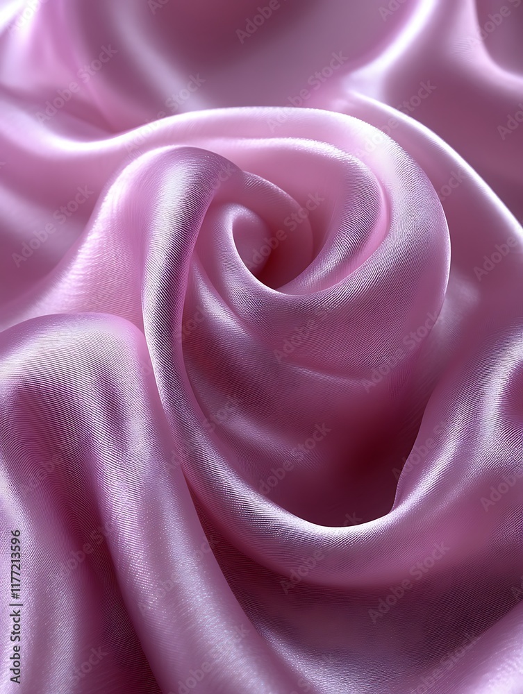 Obraz premium Swirling pink silk fabric texture.
