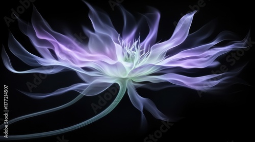 Abstract digital art of glowing flower