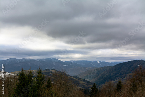 mountains and clouds