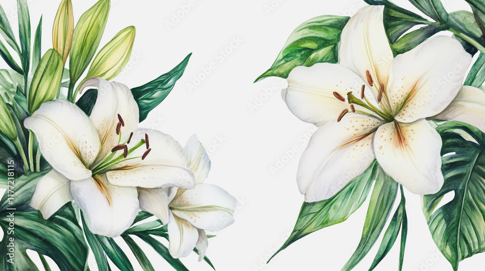 Fototapeta premium wedding invitation card background vector. Minimal hand painted watercolor botanical flowers texture template background. Design for wedding, vip cover, poster, rsvp moderncard.Valentine's Day