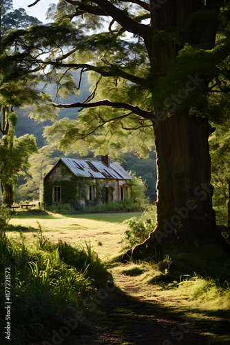 Nostalgic Solitude: H.H. Munro's Cottage Beside the Verdant Wilderness photo