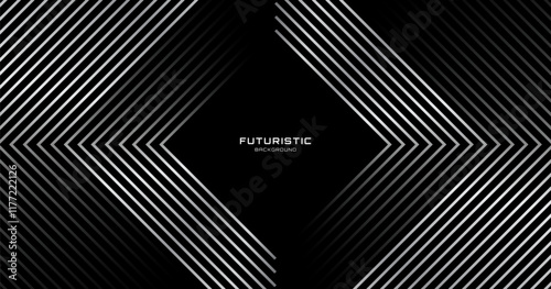 3D silver lines techno abstract background overlap layer on dark space with rhombus effect decoration. Modern graphic design element stripes style concept for banner, flyer, card, or brochure cover