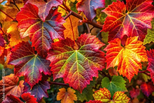 Aerial view:  Arnold Arboretum's vibrant riparian grape leaves paint a fall masterpiece in Jamaica Plain. photo