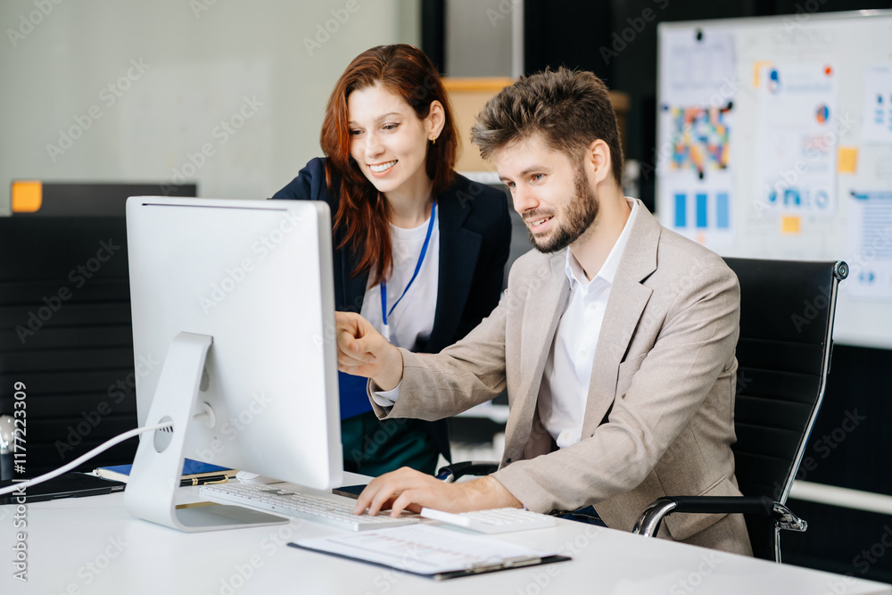 Diverse professionals collaborate on project analysis with financial graphs. Strategic teamwork and insights drive company growth and success. Diverse professionals collaborate on project analysis with financial graphs. Strategic teamwork and insights drive company growth and success.
