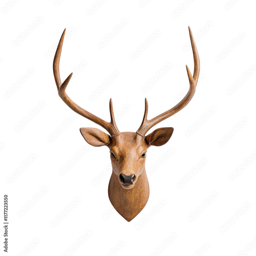 Naklejka premium Deer head with antlers, realistic and detailed design