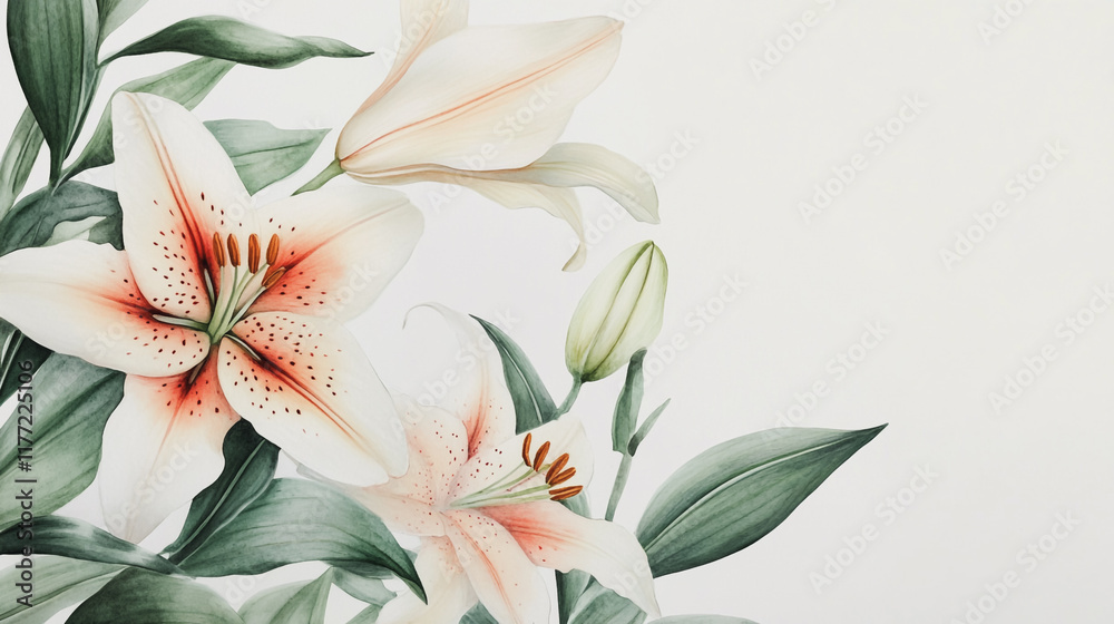 Fototapeta premium wedding invitation card background vector. Minimal hand painted watercolor botanical flowers texture template background. Design for wedding, vip cover, poster, rsvp moderncard.Valentine's Day