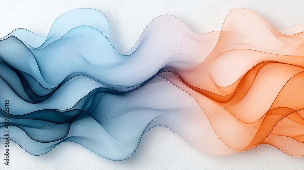 Abstract Blue and Orange Flowing Wave Design Swirling Smoke Fluid Art Modern Background Abstract Blue and Orange Flowing Wave Design Swirling Smoke Fluid Art Modern Background