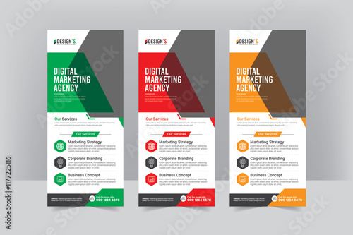 Corportae Digital Marketing Modern roll up banner design template

