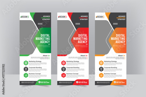 Corportae Digital Marketing Modern roll up banner design template


