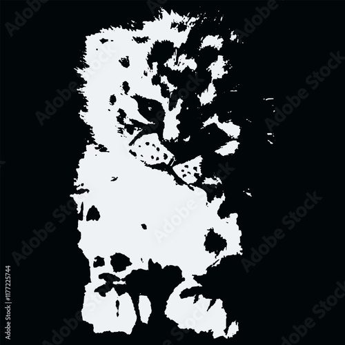 The essence of a cat's face, emphasizing its eyes and whiskers with a minimalist approach,  high-contrast black and white illustration 