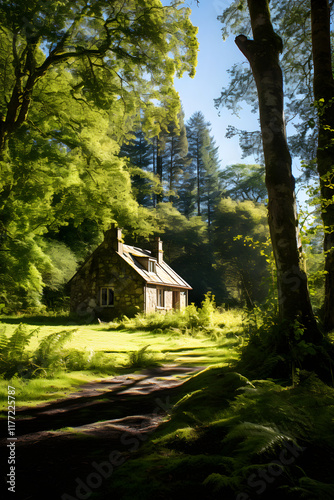 Nostalgic Solitude: H.H. Munro's Cottage Beside the Verdant Wilderness photo