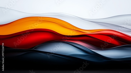 Abstract Colorful Waves Dynamic Red Orange Gray Blue Fluid Swirls Background