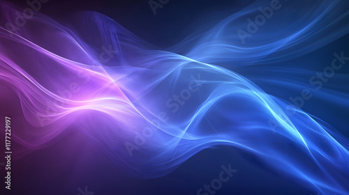 Vibrant waves of pink and blue flow gracefully through the darkness, creating an ethereal visual melody,Abstract futuristic wave background. Illustration,Blue purple gradient abstract background  