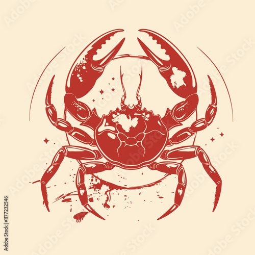 Vector illustration of a crab cancer