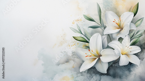 wedding invitation card background vector. Minimal hand painted watercolor botanical flowers texture template background. Design for wedding, vip cover, poster, rsvp moderncard.Valentine's Day