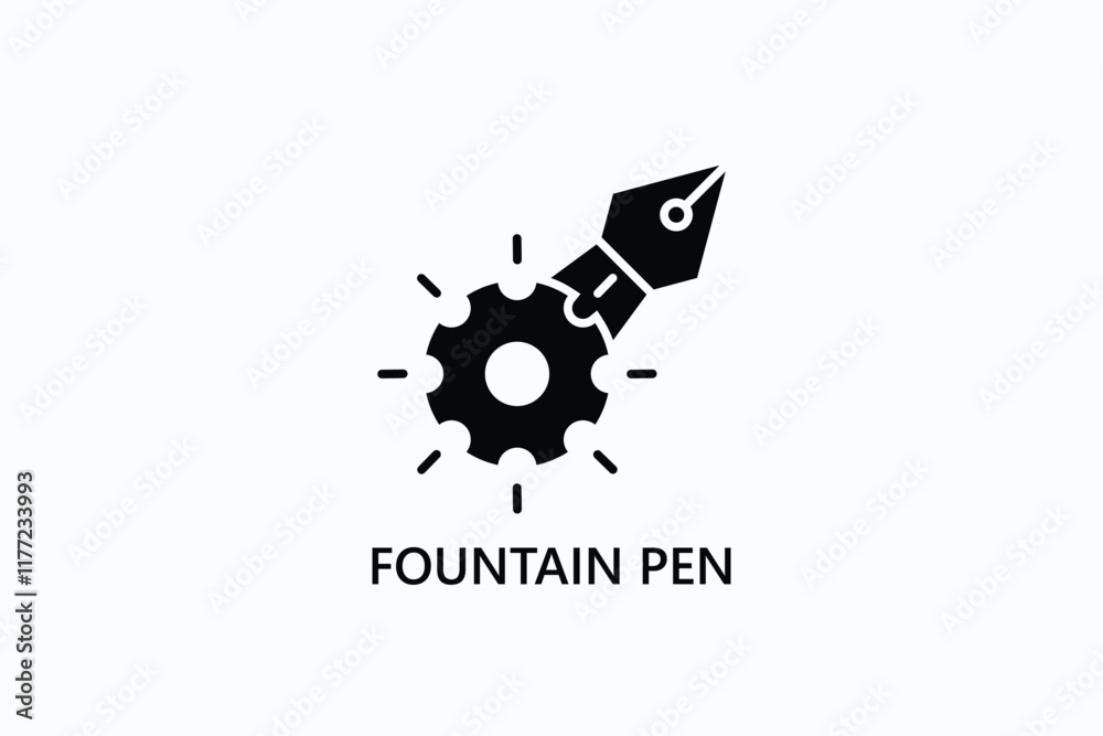 Obraz premium Fountain Pen Isolated Vector, Icon Or Logo Sign Symbol Illustration