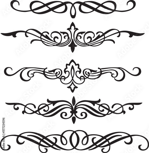 Set of hand-drawn ornamental pattern vector illustration 