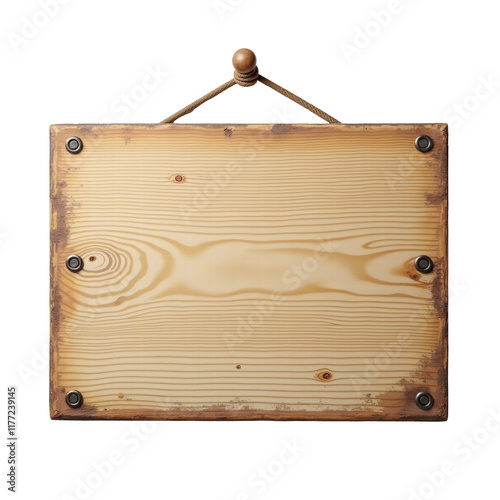 Rustic Wooden Signboard Ready for Text, PNG file. Generative AI