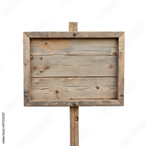 Square wooden signboard Ready for Text, PNG file. Generative AI