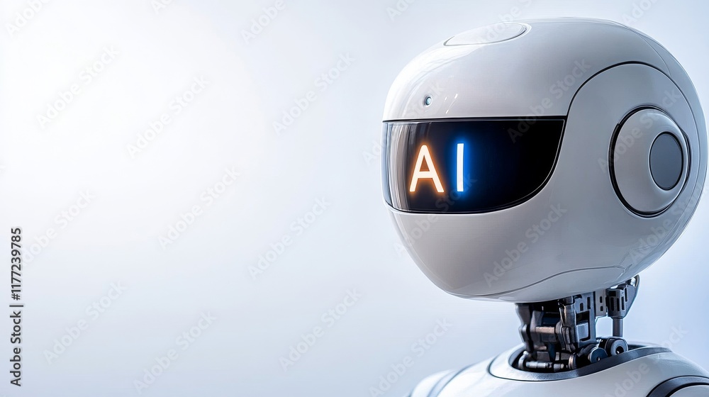 Futuristic AI Robot with Sleek White Design and Glowing Display 6 Futuristic AI Robot with Sleek White Design and Glowing Display 6