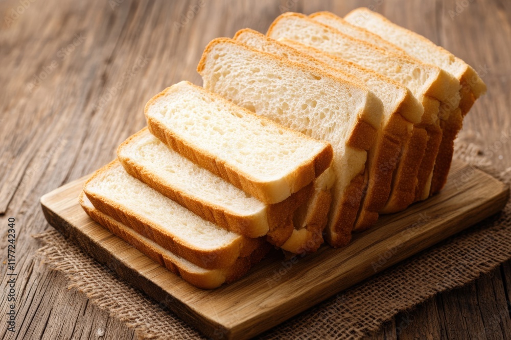 sliced white bread on a wooden cutting board sliced white bread on a wooden cutting board