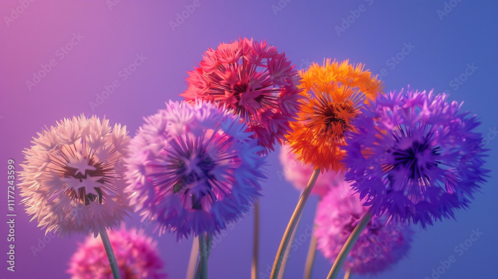 _Abstract_dandelions_in_a_bouquet_of_five_sho _Abstract_dandelions_in_a_bouquet_of_five_sho