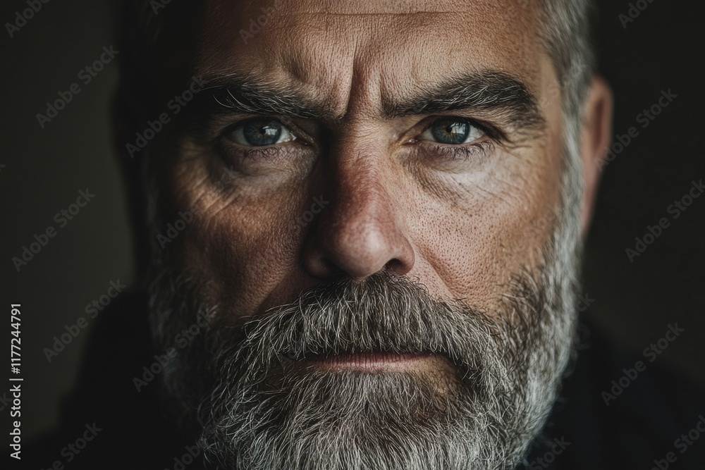 Obraz premium close up of a mature man's face with a beard