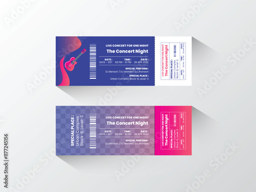 Creative event concert ticket design template for
Concert, party, or festival ticket design.