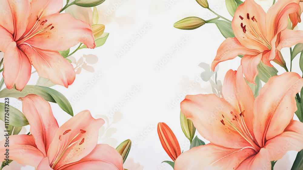 Obraz premium wedding invitation card background vector. Minimal hand painted watercolor botanical flowers texture template background. Design for wedding, vip cover, poster, rsvp moderncard.Valentine's Day