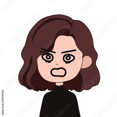 illustration of various facial expressions of women