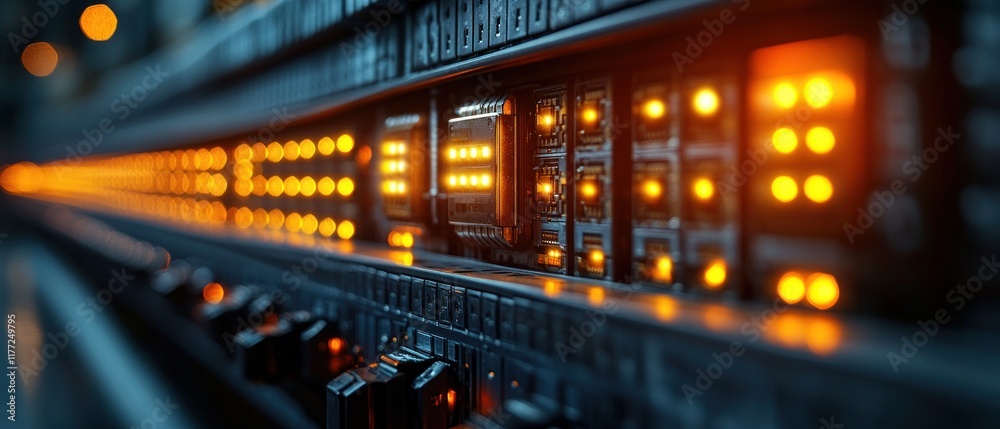 Close-up control panel, suggesting technology and data management. Close-up control panel, suggesting technology and data management.