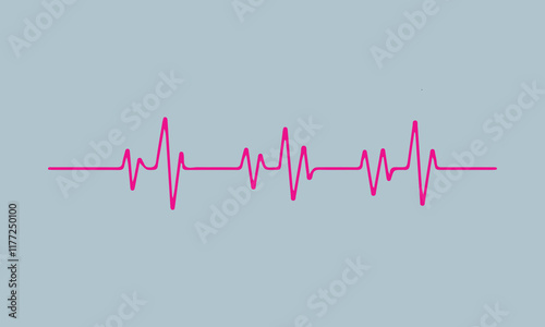 Red heart rhythm symbols Illustration Calligraphy Graphic Design,Handmade Calligraphy eps 10