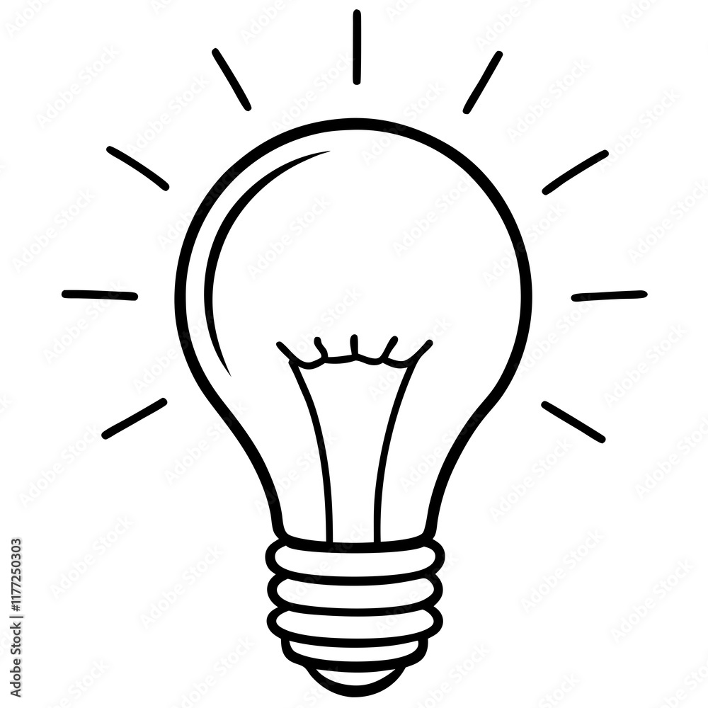 Lightbulb Idea Line Art Vector Design Lightbulb Idea Line Art Vector Design