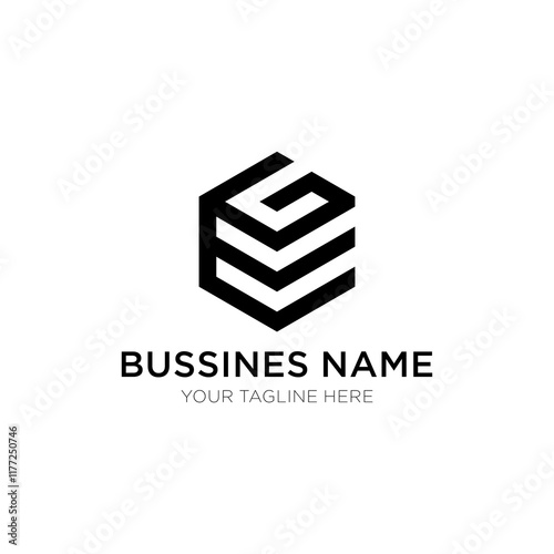 Photos Letter GE or EG hexagon logo design vector