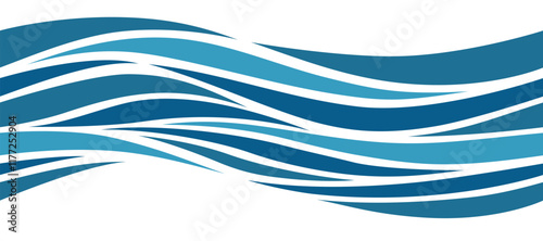 Seamless beautiful waves. Vector blue marine pattern. Stylized design...