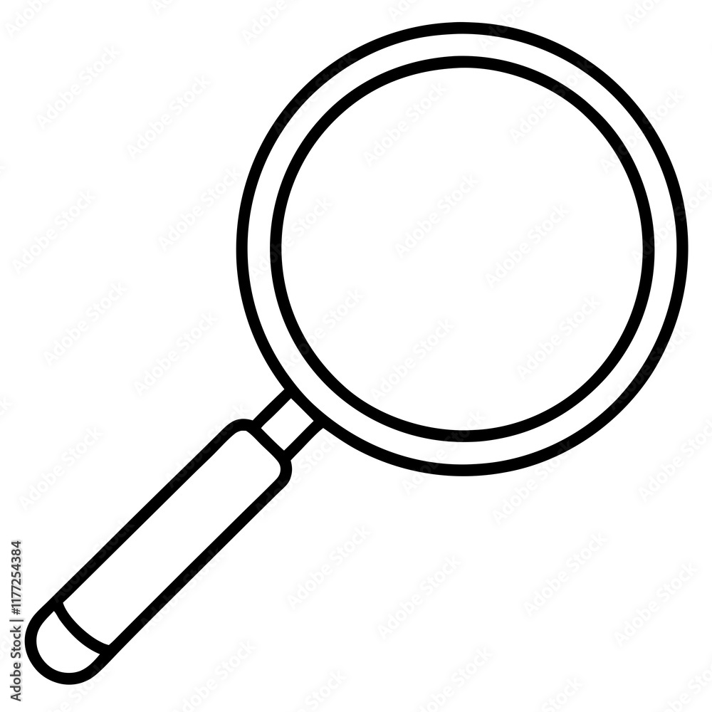 Magnifying Glass Line Art Vector Illustration Magnifying Glass Line Art Vector Illustration