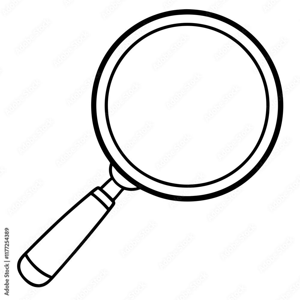 Magnifying Glass Line Art Vector Illustration Magnifying Glass Line Art Vector Illustration