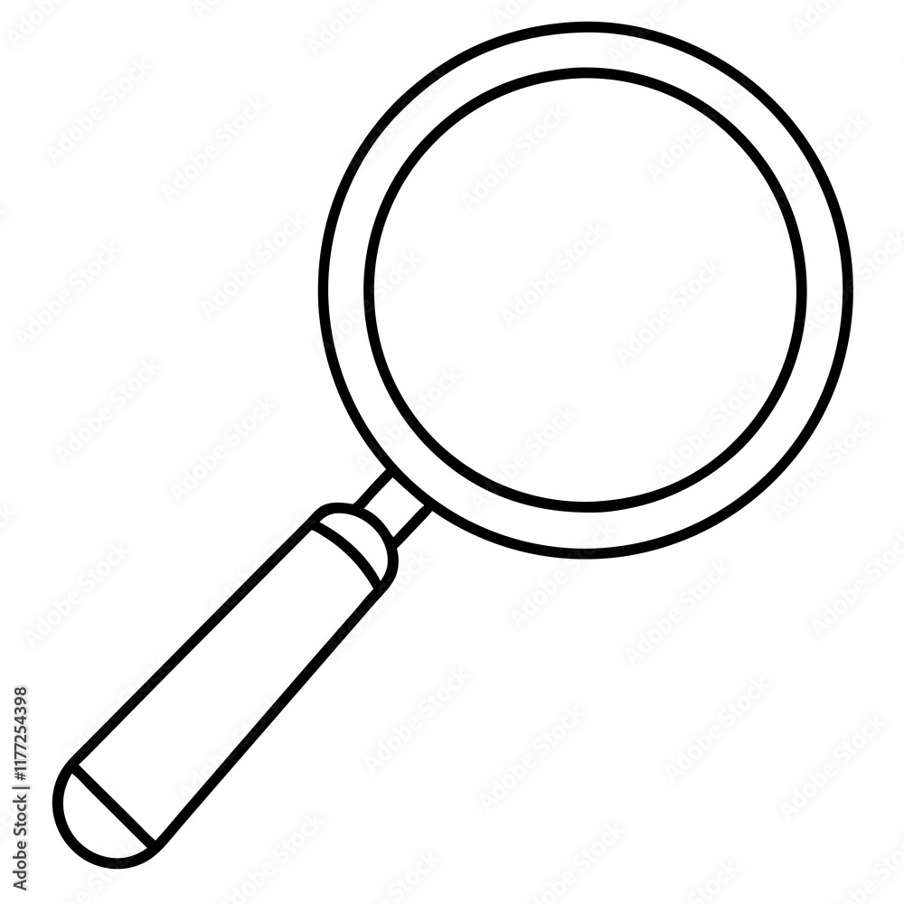 Magnifying Glass Line Art Vector Illustration Magnifying Glass Line Art Vector Illustration