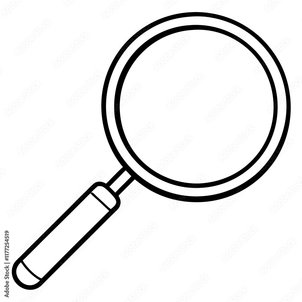 Magnifying Glass Line Art Vector Illustration Magnifying Glass Line Art Vector Illustration