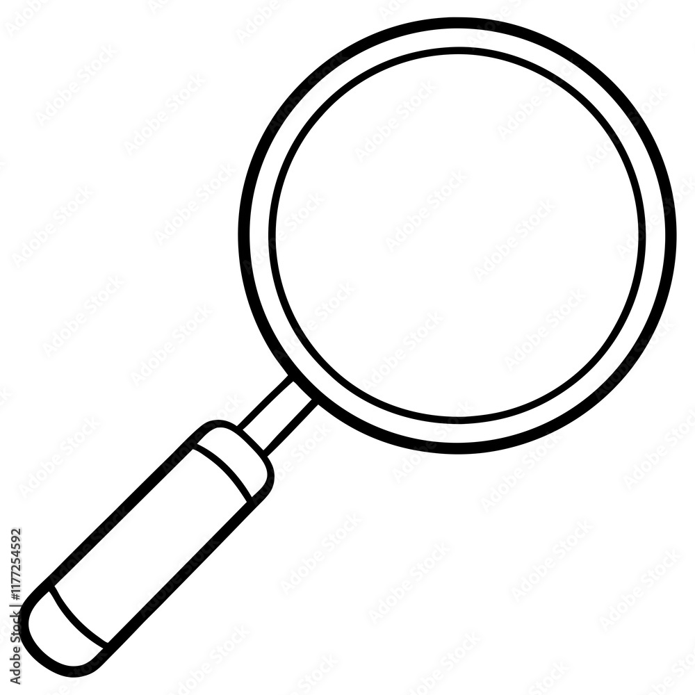 Magnifying Glass Line Art Vector Illustration Magnifying Glass Line Art Vector Illustration