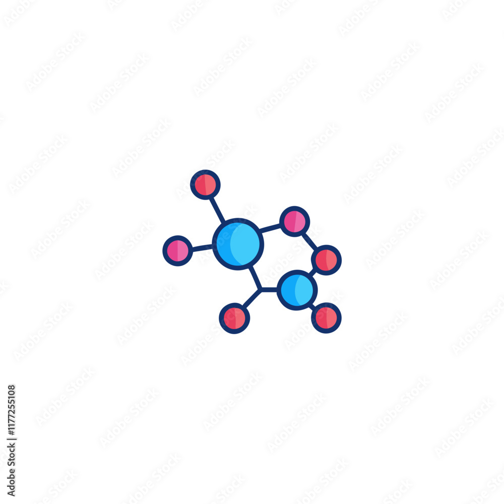 an icon featuring a molecule, symbolizing the study of chemistry and chemical reactions an icon featuring a molecule, symbolizing the study of chemistry and chemical reactions