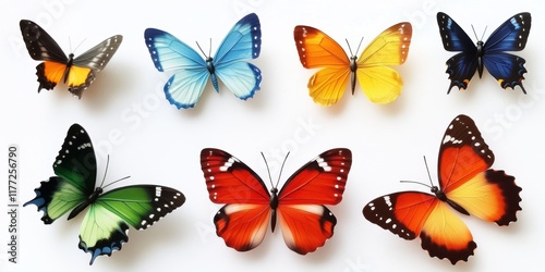 Wallpaper Mural Colorful display of various butterfly species arranged on a light background for educational purposes Torontodigital.ca