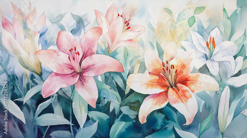 Elegant wedding invitation card background vector. Minimal hand painted watercolor botanical flowers texture template background. Design for wedding, vip cover, poster, rsvp moderncard.Valentine's Day